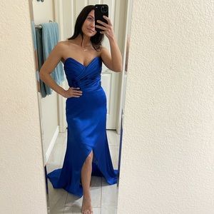 Royal Blue Strapless Gown